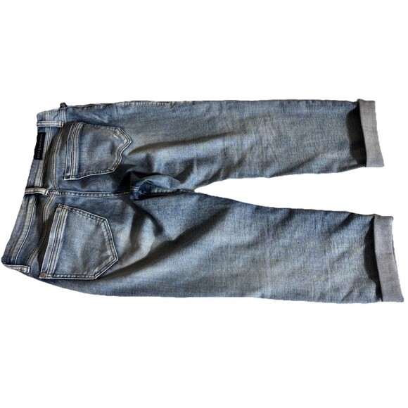 Rock & Republic Jeans Womens 10 Blue Denim Faded Distressed Straight Leg Cuffed - Picture 5 of 11